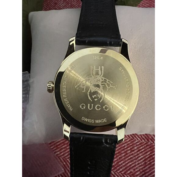 New Gucci G-Timeless Gold Tone Steel Black Dial Watch YA1264034A main image 5